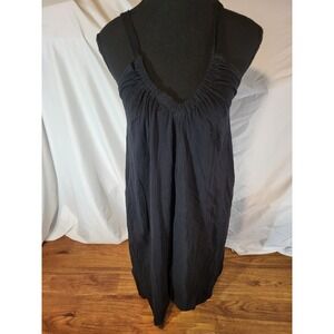 Skin Worldwide Black Sleeveless V Neck Pima Cotton Lounge Dress Size 1 Small
